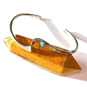 Vintage 1960s Sterling Silver and Turquoise Bracelet